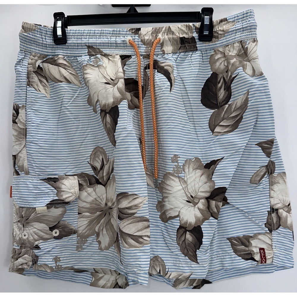 Tommy Bahama Relax Lined Swim Trunks‎ Mens Large Floral Hawaiian Board Shorts